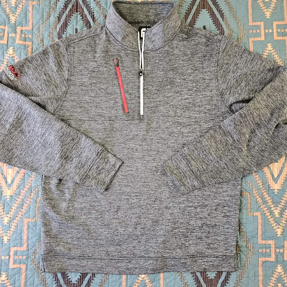 FootJoy Gray‎ and Red Zip-Up Pullover for Men